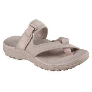 SKETCHERS Women's Size 9 Taupe Reggae Sandals Strappy Toe-Thong Trail Slide